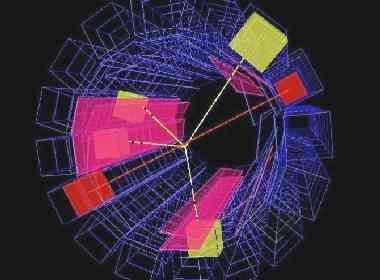Gráfico de la aniquilación de un átomo de antihidrógeno en el CERN. (Imagen: CERN) 